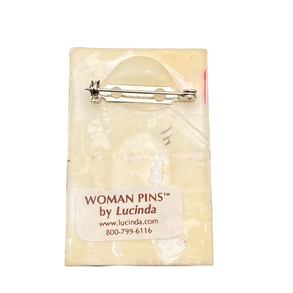 Vintage “Woman Pins” by Lucinda Lady in Pink with Parasol - Picture 6 of 8
